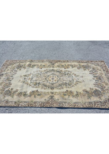 Eskitme Halı, Türk Halısı, Halı, 115 x 220 cm Bej Halı, Dekoratif Alan Halı, El Yapımı Alan Halı, 577