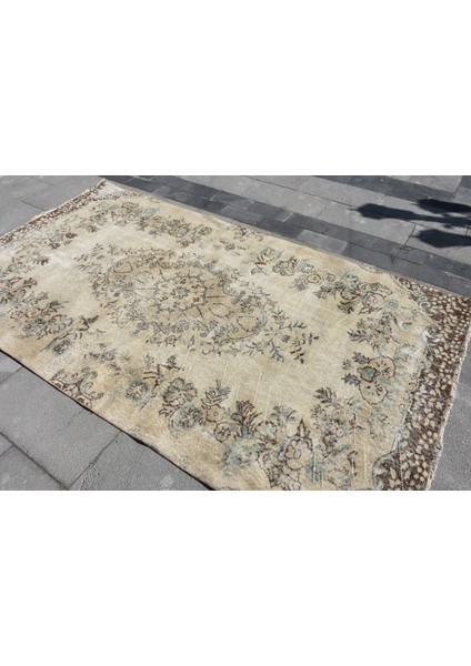 Türk Halısı, Eskitme Halı, Halı, 149 x 266 cm Bej Halı, El Yapımı Oturma Odası Halı, 5220