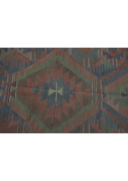 Eskitme Kilim, Türk Kilim, Large Kilim, 167 x 310 cm Yeşil Kilim, Bohem Kilim, Yersı Kilim, 7346