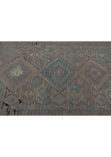 Eskitme Kilim, Türk Kilim, Large Kilim, 147 x 288 cm Yeşil Kilim, El Dokuma Kilim, Salonsı Kilim, 734