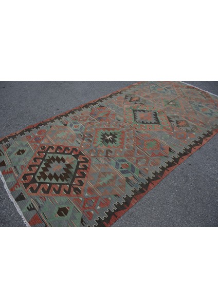 Türk Kilim, Eskitme Kilim, Large Kilim, 153 x 298 cm Siyah Kilim, Ofice Kilim, Oturma Odasısı Kilim,