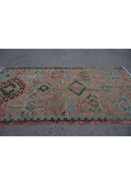 Türk Kilim, Eskitme Kilim, Large Kilim, 153 x 298 cm Siyah Kilim, Ofice Kilim, Oturma Odasısı Kilim,