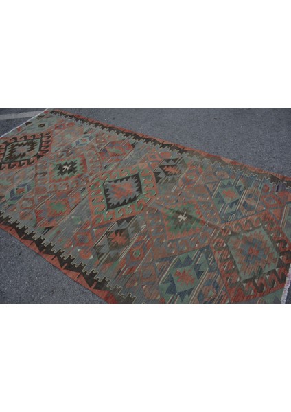 Türk Kilim, Eskitme Kilim, Large Kilim, 153 x 298 cm Siyah Kilim, Ofice Kilim, Oturma Odasısı Kilim,