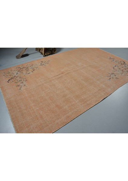 Eskitme Halı, Türk Halısı, Halı, 192 x 311 cm Turuncu Halı, Yün Oturma Odası Halı, 11603