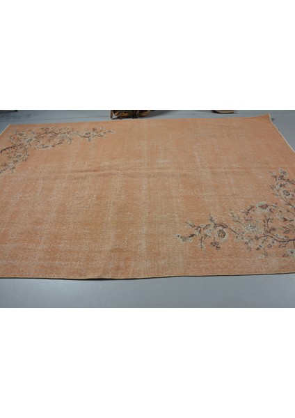 Eskitme Halı, Türk Halısı, Halı, 192 x 311 cm Turuncu Halı, Yün Oturma Odası Halı, 11603