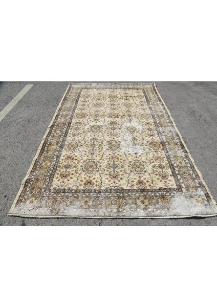 Türk Halısı, Eskitme Halı, Halı, 190 x 296 cm Bej Halı, Anadolusı Salon Halı, Yün Salon Halı, 5214