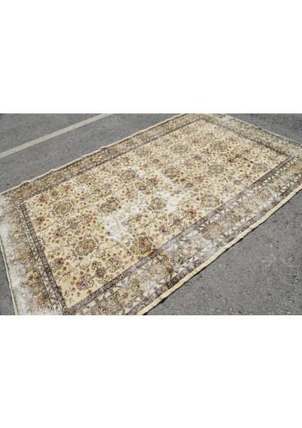 Türk Halısı, Eskitme Halı, Halı, 190 x 296 cm Bej Halı, Anadolusı Salon Halı, Yün Salon Halı, 5214