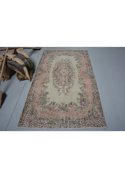 Eskitme Halı, Türk Halısı, Halı, 118 x 210 cm Bej Halı, Alan Halı, El Yapımı Alan Halı, 11643