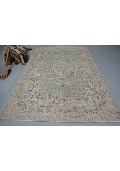 Türk Halısı, Eskitme Halı, Halı, 192 x 298 cm Yeşil Halı, Bahçe Oturma Odası Halı, 11677