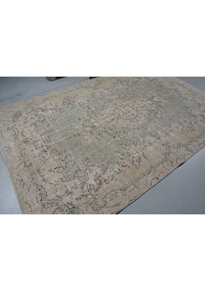 Türk Halısı, Eskitme Halı, Halı, 192 x 298 cm Yeşil Halı, Bahçe Oturma Odası Halı, 11677