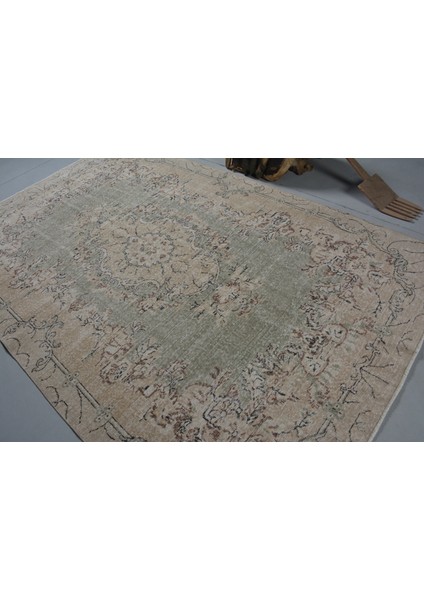 Türk Halısı, Eskitme Halı, Halı, 192 x 298 cm Yeşil Halı, Bahçe Oturma Odası Halı, 11677
