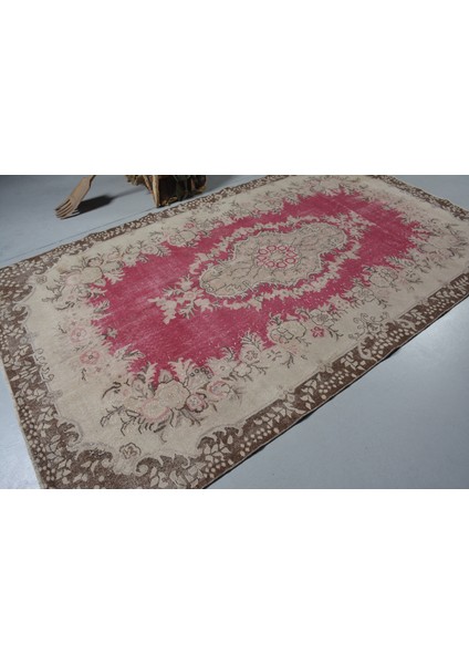 Türk Halısı, Eskitme Halı, Halı, 180 x 313 cm Mor Halı, Organik Oturma Odası Halı, 11683