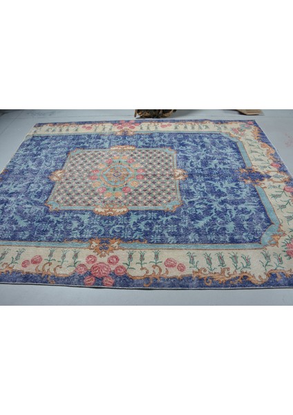Eskitme Halı, Türk Halısı, Halı, 209 x 272 cm Mavi Halı, El Dokuma Salon Halı, Bohemsı Salon Halı, 11 modelleri