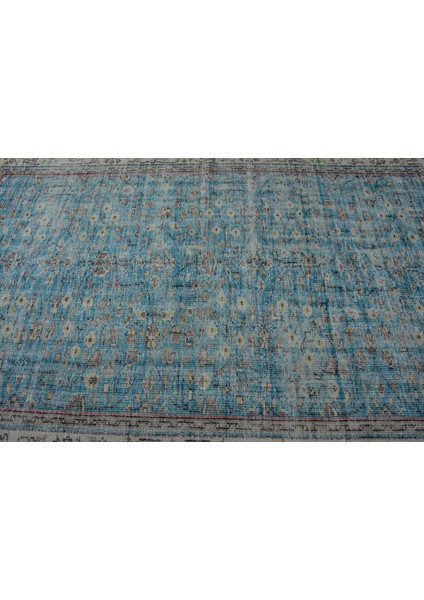 Eskitme Halı, Türk Halısı, Halı, 176 x 260 cm Mavi Halı, Dekoratif Yer Halı, El Yapımı Oturma Odası Ha