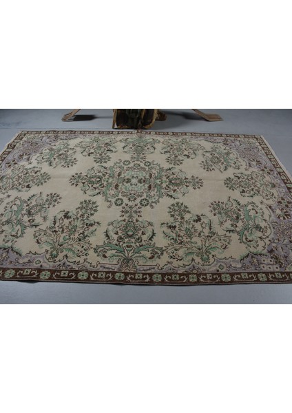 Eskitme Halı, Türk Halısı, Halı, 188 x 286 cm Bej Halı, Kabilesı Salon Halı, Anadolusı Yer Halı, 1174