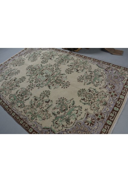 Eskitme Halı, Türk Halısı, Halı, 188 x 286 cm Bej Halı, Kabilesı Salon Halı, Anadolusı Yer Halı, 1174