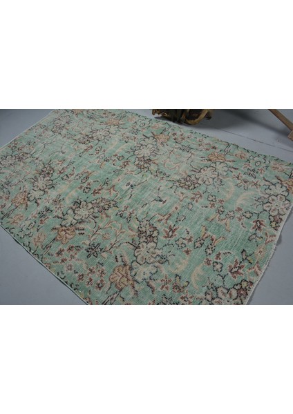 Eskitme Halı, Türk Halısı, Halı, 159 x 249 cm Yeşil Halı, Organik Oturma Odası Halı, 11653