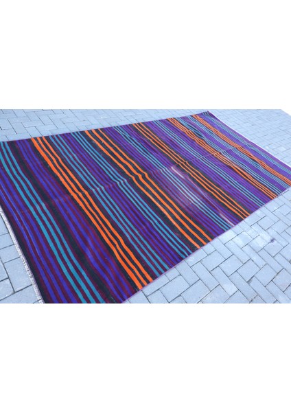 Türk Halısı, Eskitme Halı, Halı, 173 x 323 cm Mavi Halı, El Dokuma Yer Halı, Salon Halı, 8345