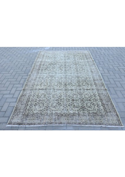 Eskitme Halı, Türk Halısı, Halı, 175 x 269 cm Bej Halı, Bahçe Oturma Odası Halı, El Dokuma Büyük Halı,