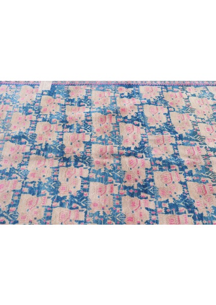 Eskitme Halı, Türk Halısı, Halı, 193 x 278 cm Mavi Halı, Dekoratif Oturma Odası Halı, 5704