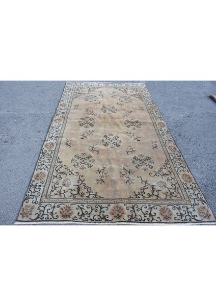Eskitme Halı, Türk Halısı, Halı, 159 x 285 cm Kahverengi Halı, Bohemsı Oturma Odası Halı, 7713