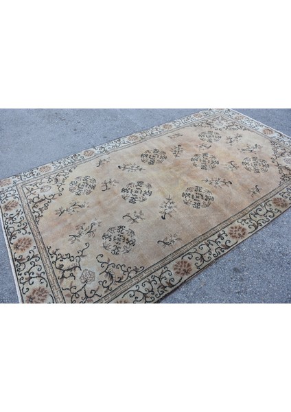 Eskitme Halı, Türk Halısı, Halı, 159 x 285 cm Kahverengi Halı, Bohemsı Oturma Odası Halı, 7713