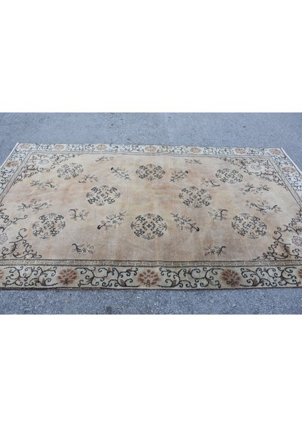 Eskitme Halı, Türk Halısı, Halı, 159 x 285 cm Kahverengi Halı, Bohemsı Oturma Odası Halı, 7713