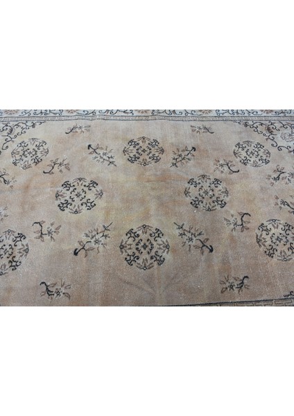 Eskitme Halı, Türk Halısı, Halı, 159 x 285 cm Kahverengi Halı, Bohemsı Oturma Odası Halı, 7713