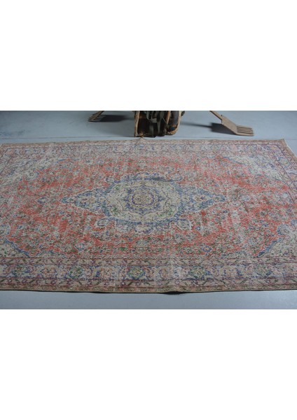 Eskitme Halı, Türk Halısı, Halı, 161 x 300 cm Turuncu Halı, Oturma Odası Halı, Dekoratif Oturma Odası