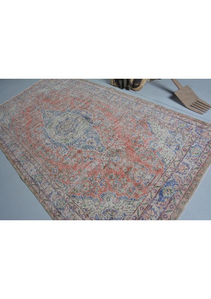 Eskitme Halı, Türk Halısı, Halı, 161 x 300 cm Turuncu Halı, Oturma Odası Halı, Dekoratif Oturma Odası