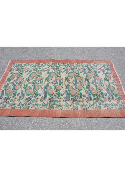 Eskitme Halı, Türk Halısı, Halı, 112 x 198 cm Kırmızı Halı, Organik Banyo Halı, Bahçe Alan Halı, 1000