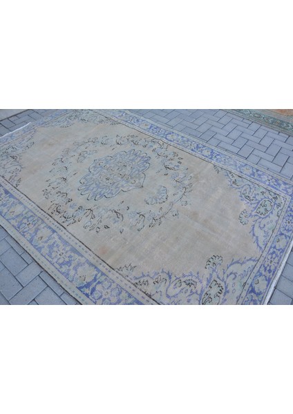 Türk Halısı, Eskitme Halı, Halı, 173 x 270 cm Bej Halı, El Dokuma Salon Halı, Organik Yer Halı, 10239