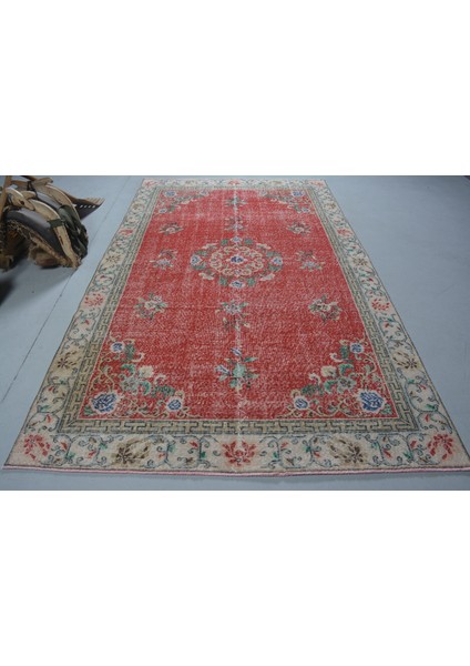 Türk Halısı, Eskitme Halı, Halı, 181 x 301 cm Kırmızı Halı, Anadolusı Yer Halı, Kabilesı Büyük Halı,