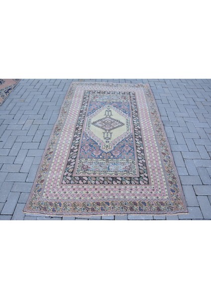 Türk Halısı, Eskitme Halı, Halı, 131 x 214 cm Pempe Halı, Dekoratif Banyo Halı, Yün Alan Halı, 10223