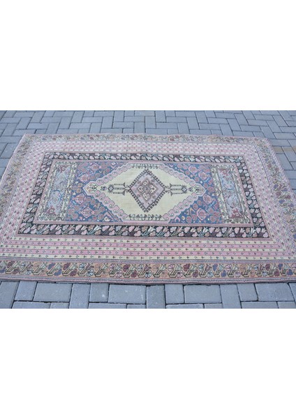 Türk Halısı, Eskitme Halı, Halı, 131 x 214 cm Pempe Halı, Dekoratif Banyo Halı, Yün Alan Halı, 10223 modelleri