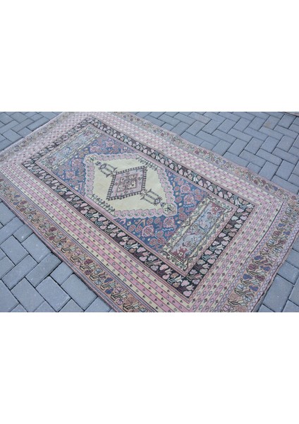 Türk Halısı, Eskitme Halı, Halı, 131 x 214 cm Pempe Halı, Dekoratif Banyo Halı, Yün Alan Halı, 10223 fırsatları