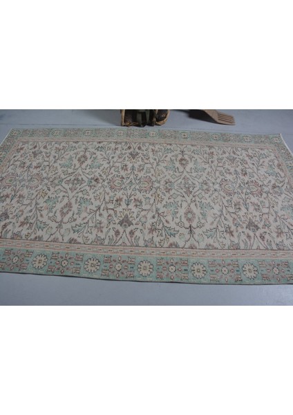 Eskitme Halı, Türk Halısı, Halı, 148 x 267 cm Bej Halı, El Dokuma Salon Halı, Oturma Odası Halı, 114