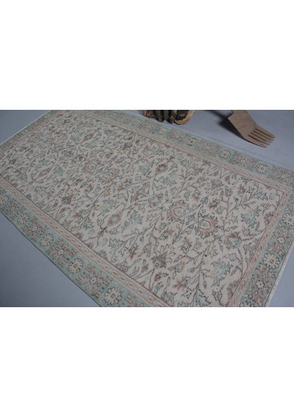 Eskitme Halı, Türk Halısı, Halı, 148 x 267 cm Bej Halı, El Dokuma Salon Halı, Oturma Odası Halı, 114