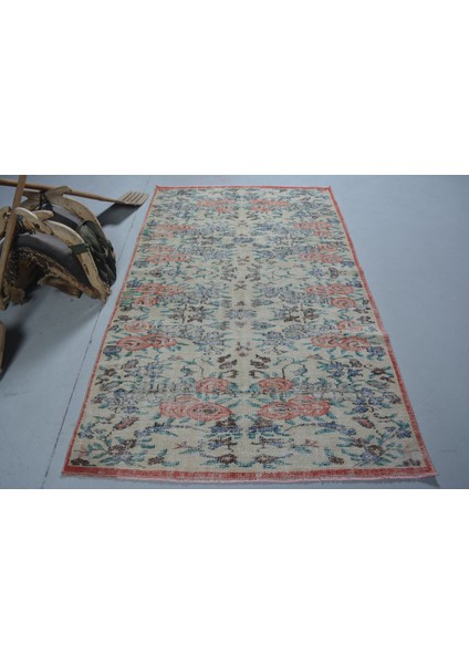 Türk Halısı, Eskitme Halı, Halı, 137 x 228 cm Pempe Halı, El Yapımı Banyo Halı, Organik Banyo Halı, 1