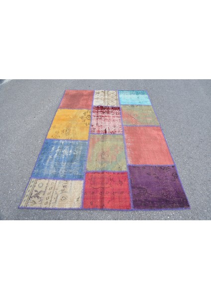 Türk Halısı, Eskitme Halı, Halı, 146 x 200 cm Kahverengi Halı, El Dokuma Alan Halı, 3001