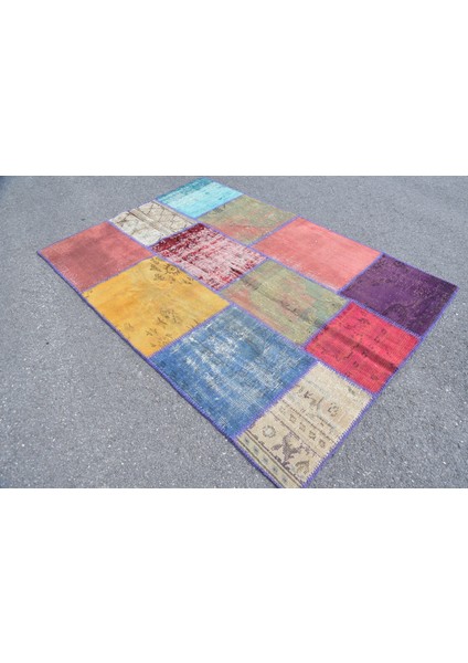 Türk Halısı, Eskitme Halı, Halı, 146 x 200 cm Kahverengi Halı, El Dokuma Alan Halı, 3001