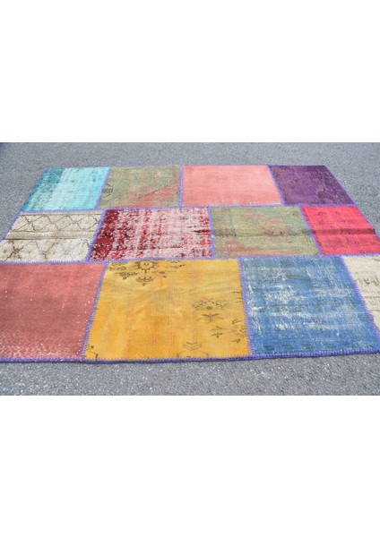 Türk Halısı, Eskitme Halı, Halı, 146 x 200 cm Kahverengi Halı, El Dokuma Alan Halı, 3001