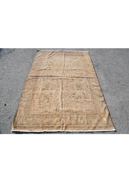 Türk Halısı, Eskitme Halı, Halı, 143 x 211 cm Kahverengi Halı, El Yapımı Banyo Halı, 5724