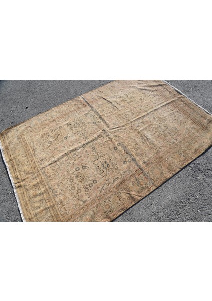 Türk Halısı, Eskitme Halı, Halı, 143 x 211 cm Kahverengi Halı, El Yapımı Banyo Halı, 5724