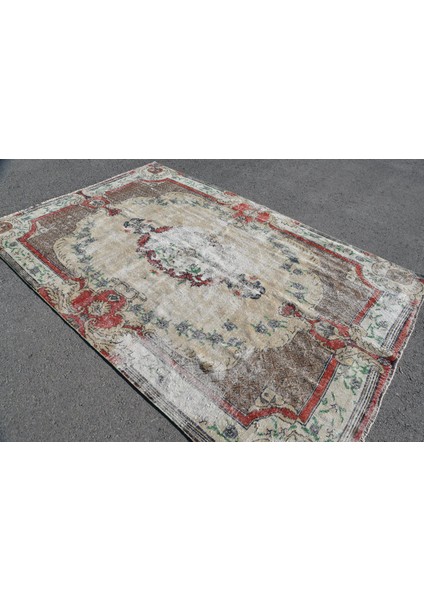 Türk Halısı, Eskitme Halı, Halı, 186 x 281 cm Bej Halı, Bahçe Oturma Odası Halı, Ofice Oturma Odası Ha