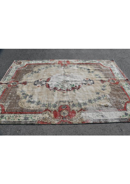 Türk Halısı, Eskitme Halı, Halı, 186 x 281 cm Bej Halı, Bahçe Oturma Odası Halı, Ofice Oturma Odası Ha