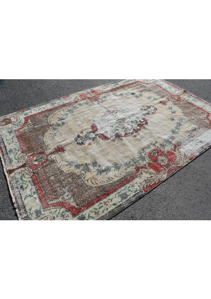 Türk Halısı, Eskitme Halı, Halı, 186 x 281 cm Bej Halı, Bahçe Oturma Odası Halı, Ofice Oturma Odası Ha