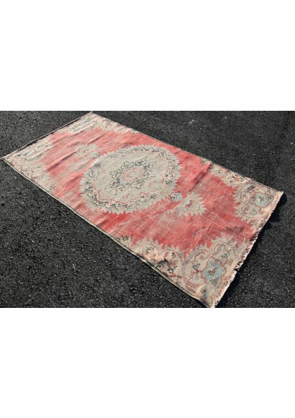 Türk Halısı, Eskitme Halı, Halı, 124 x 237 cm Pempe Halı, Kabilesı Banyo Halı, Dekoratif Banyo Halı,