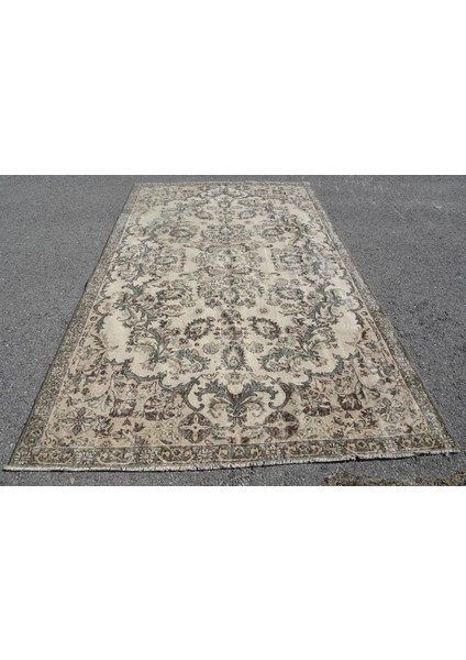 Türk Halısı, Eskitme Halı, Halı, 192 x 302 cm Bej Halı, Bahçe Yer Halı, Dekoratif Yer Halı, 4465