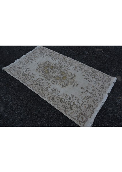 Eskitme Halı, Türk Halısı, Halı, 117 x 210 cm Bej Halı, Dekoratif Banyo Halı, El Yapımı Alan Halı, 33